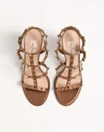 Valentino Rockstud Metallic Calfskin Leather Ankle Strap Sandal 90 Mm - Image 5